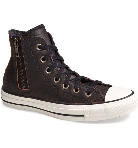 Converse Chuck Taylor® Aviator Side Zip Leather High Top Sneaker