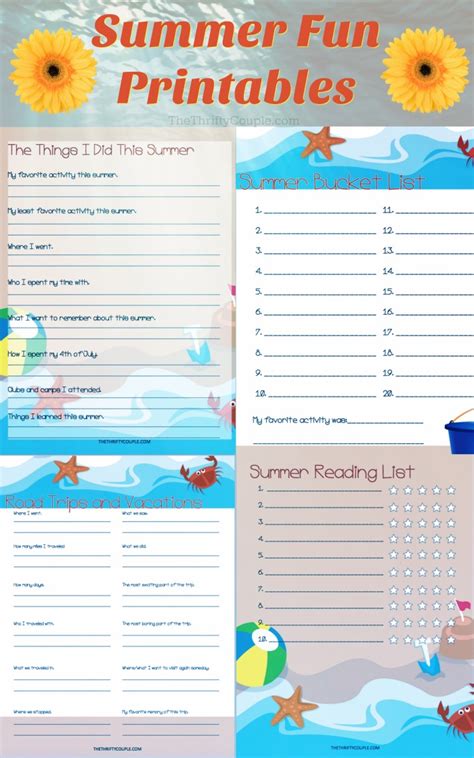 Summer Fun Free Printables For Kids Bucket List Travel