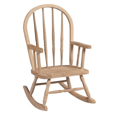 International Concepts Unfinished Wood Rocking Windsor Kids Chair 1cc