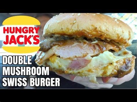 Go for double the goodness! Hungry Jacks / Burger King Double Mushroom Swiss Burger ...