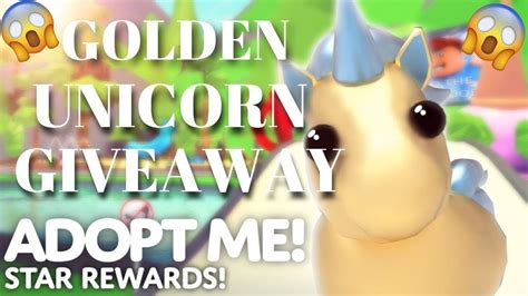 Roblox Adopt Me Golden Unicorn Giveawy Roblox Adopt Me Youtube