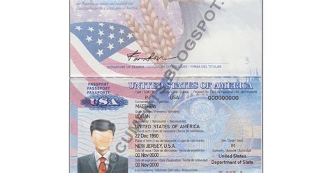 Us Passport Template Editable Psd