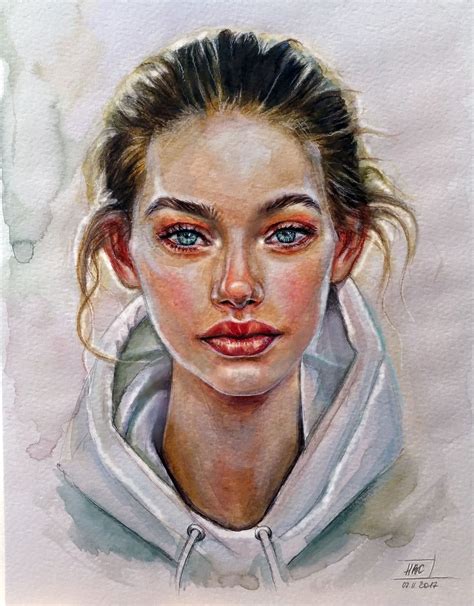 Watercolor Art Face Portrait Art Watercolor