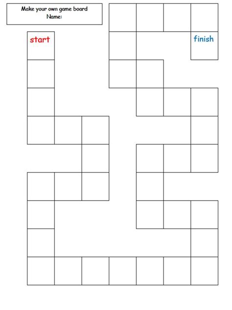 Select a gloss or matte finish; Make Your Own Game Board Template | Lessons and Activities ...