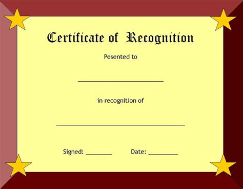 Certificate of Recognition Template | Certificate of recognition