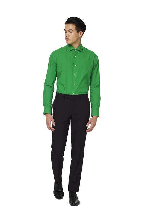 Opposuits Mens Evergreen Solid Color Shirt