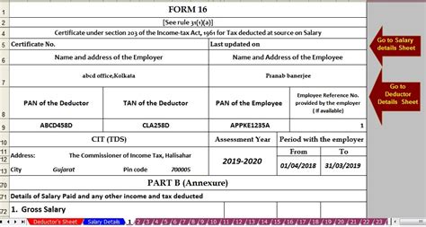 Download And Prepare At A Time 100 Employees Income Tax Form 16 Part B