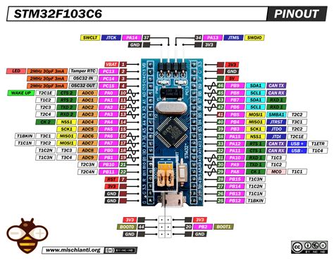 Stm F C T Blue Pill High Resolution Pinout And Specs Renzo