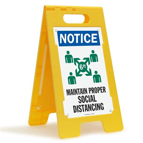 Smartsign Notice Maintain Proper Social Distancing Plastic Folding