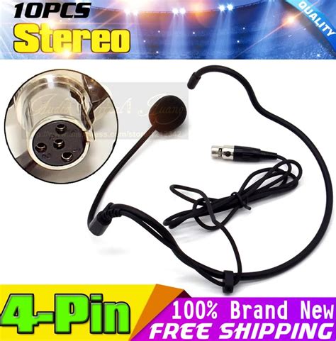 Mini Xlr 4 Pin Ta4f 4pin Connector Earhook Headworn Headset Microphone