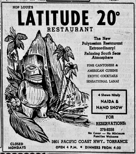 Latitude 20 Torrance Ca Restaurant Tiki Central