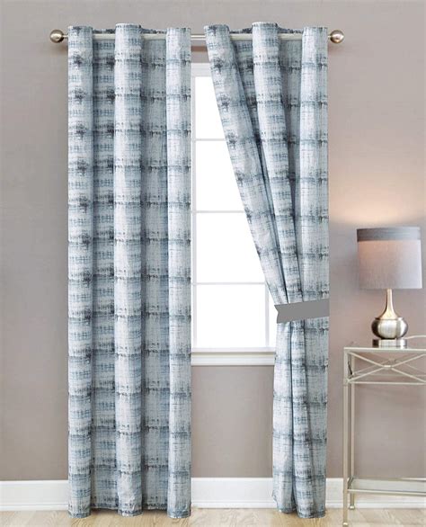Sapphire Home Window Curtain Panel Set 2 Panels With Sheer Backing 84