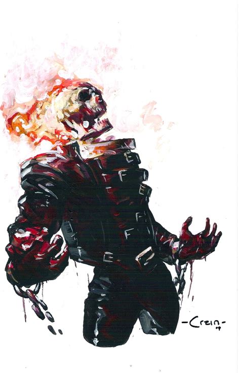 Ghost Rider Painting By Clayton Crain In Malvin V S Pinups And Con Commissions Coloured Comic