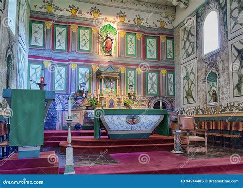 Altar Of Mission Santa Ines Church Editorial Image Image Of Religion