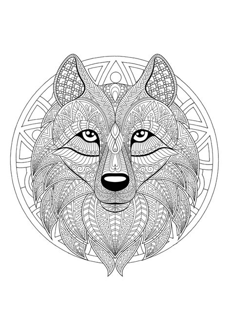 Mandala coloring pages mandala coloring color me coloring sheets mandala dots color mandala. Mandala with geometric patterns and Wolf head full of ...