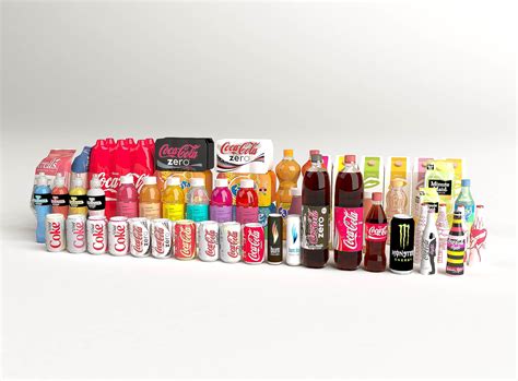 3D model gamme produit coca cola VR / AR / lowpoly MAX OBJ 3DS