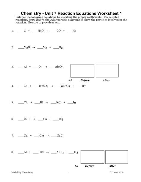 50 elements to know (with latin… 61 terms. Chemistry Unit 8 Reaction Equations Worksheet 1 Answers - Tessshebaylo