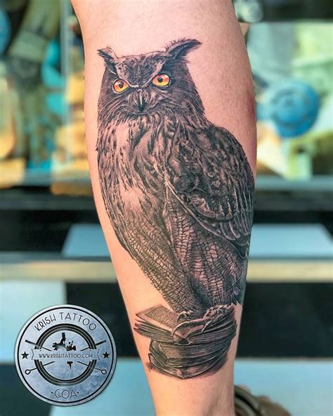 Realistic Owl Tattoo By Artist Vijay At Krish Tattoo