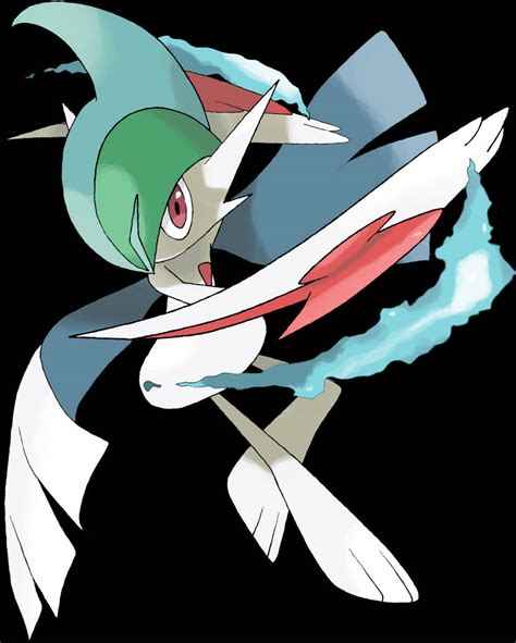 Download Caption Gallade The Blade Pok Mon In Battle Stance Wallpaper Wallpapers Com