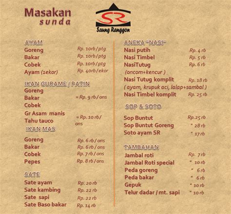 Saung ranggon menjadi salah satu tempat makan favorit, karena selain menawarkan berbagai masakan yang lezat, tempat saung ranggon menyediakan berbagai masakan sunda, namun yang menjadi menu andalan tempat makan ini adalah gurame asam manis dan gurame cobek gombyang. Saung Ranggon Family Restaurant: Saung Ranggon Menu Sunda ...