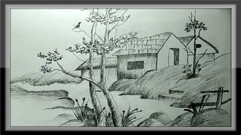 Easy Pictures To Draw Landscape Drawing Nature In Pencil Pencil