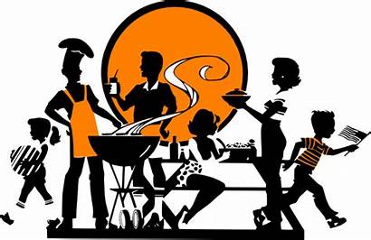 Clip Friends Bbq Party Gathering Clipart Summer