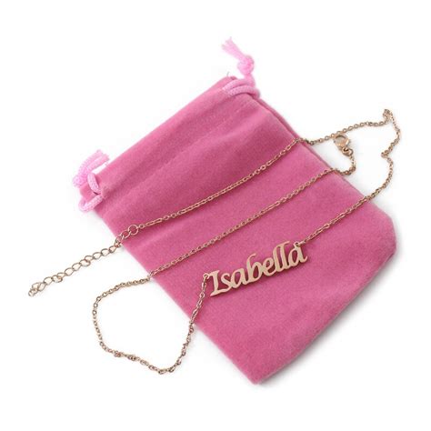 Isabella Name Necklace 18ct Rose Gold Plated Christmas Etsy