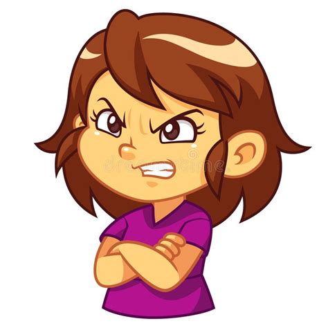 Angry Girl Expression Pose Stock Illustration Illustration Of