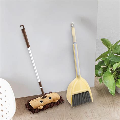 Kids Cleaning Tools Toy Mini Mop Broom Dustpan For Baby Pretend To
