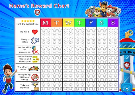 Personalised Good Behaviour Reward chart Star Chart Routine | Etsy