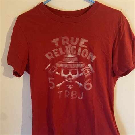 True Religion Mens Red T Shirt Depop