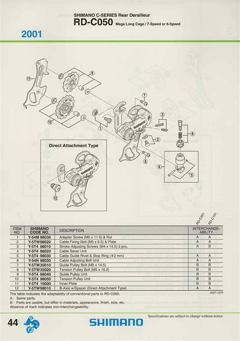Shimano Spare Parts Catalogue 2001 Scan 1
