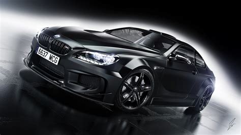 BMW M6黑色轎車前視圖 電腦桌布 | 1600x900 桌布下載 | HK.HDWALL365.com