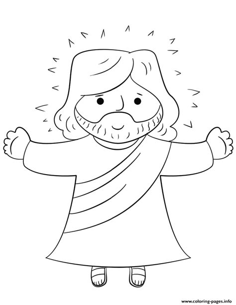 Cartoon Jesus Coloring Page Printable