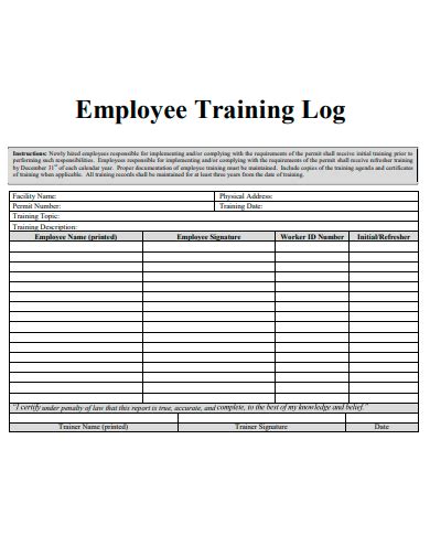 Free 10 Employee Log Samples In Pdf