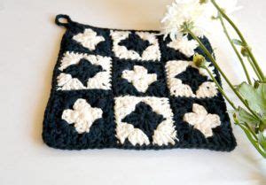 Modern Granny Square Crochet Potholder Granny Square Crochet Potholders Granny Square Crochet