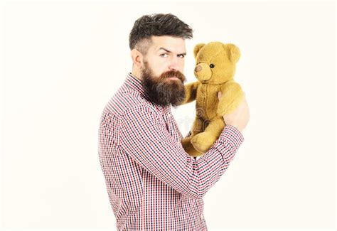 Guy With Beard Does Not Like To Share Soft Toy Stock Image Image Of