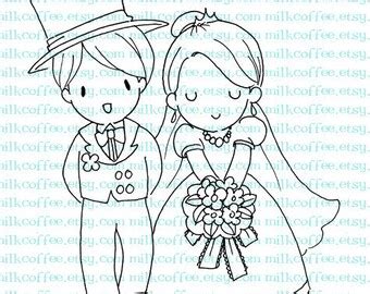 Digital Stamp Just Married Couple At Wedding Car By MilkCoffee
