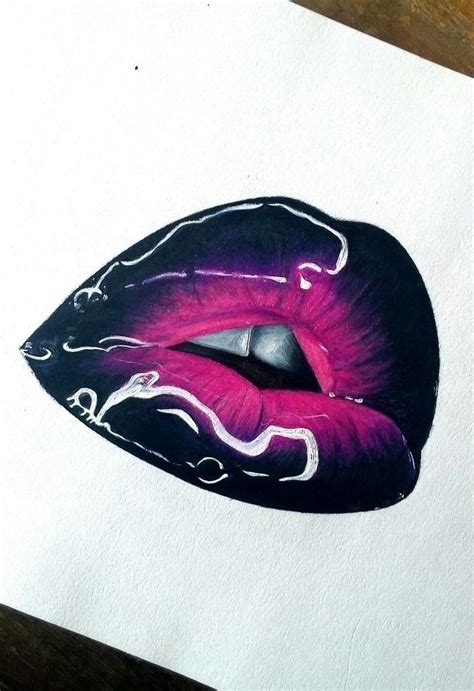 Lip Drawing Lipglossdarkskin Lips Drawing Prismacolor Art Badass
