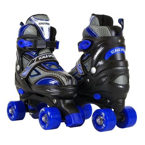 Adjustable Quad Roller Skates For Kids Teen And Ladies Medium Size Blue