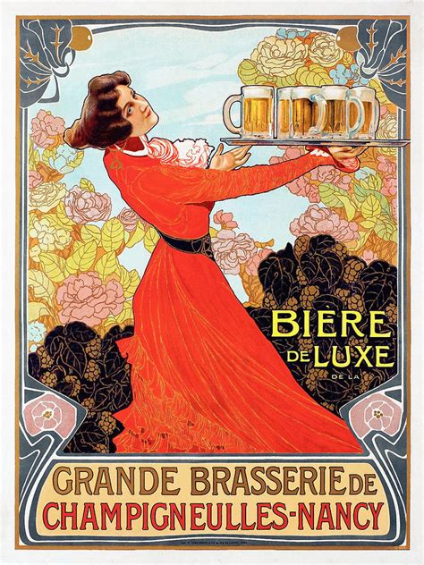 Biere Deluxe 1890s Art Nouveau Vintage Art Poster Digital Art By