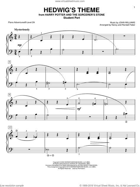 Share, download and print free sheet music for piano with the world's largest community of sheet music creators, composers, performers, music teachers, students, beginners, artists and other musicians with over 1,000,000 sheet digital music to play, practice, learn and enjoy. Williams - Hedwig's Theme sheet music for piano solo PDF