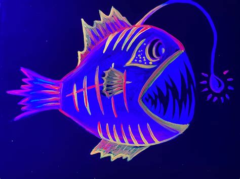 Black Light Angler Fish Etsy