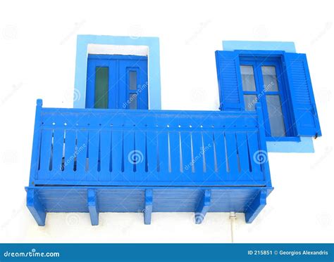 Blue Balcony Door And Window Stock Image Image 215851