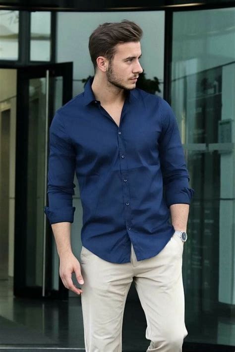 best of navy blue shirt outfit trend style