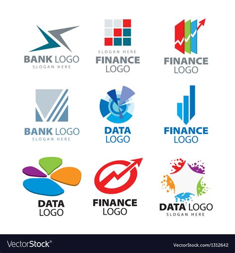 Collection Of Logos For Banks And Finance C Vector Image