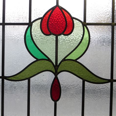 Arched Art Nouveau Stained Glass Panel Stained Glass Designs