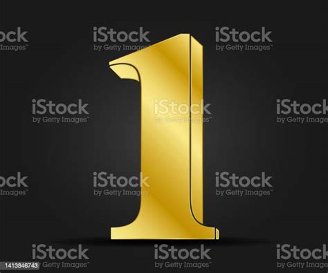 Number 1 Icon In Gold Stock Illustration Download Image Now Award