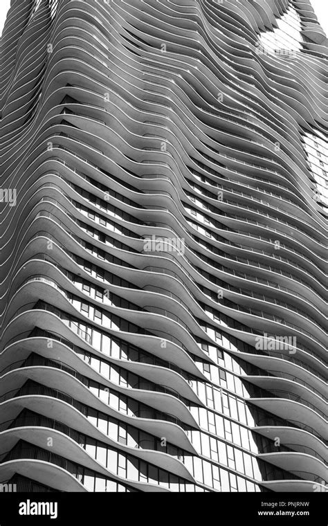 Detail Of Aqua Tower By American Architect Jeanne Gang On Columbus