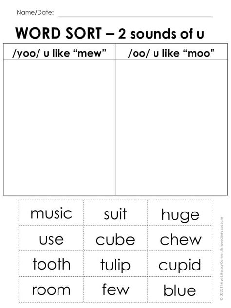 How To Teach Long U Words And Free Word List